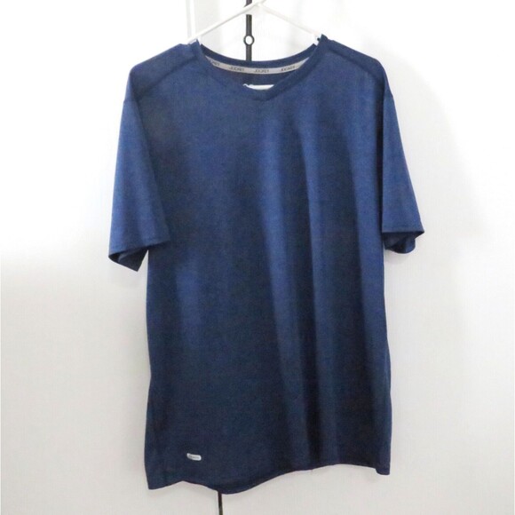 Jockey Pullover Shirt Men Lg Dark Blue, Performance V Neck Casual Short Sleeved - Picture 2 of 7